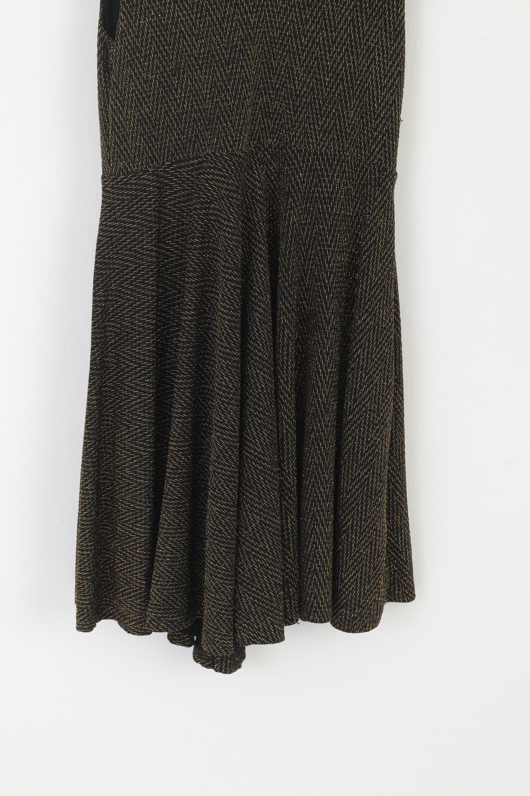 Zebra Women M Dress Black Gold Elegant Sleeveless