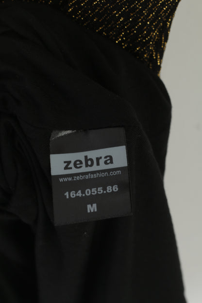 Zebra Femmes M Robe Noir Or Élégant Sans Manches 