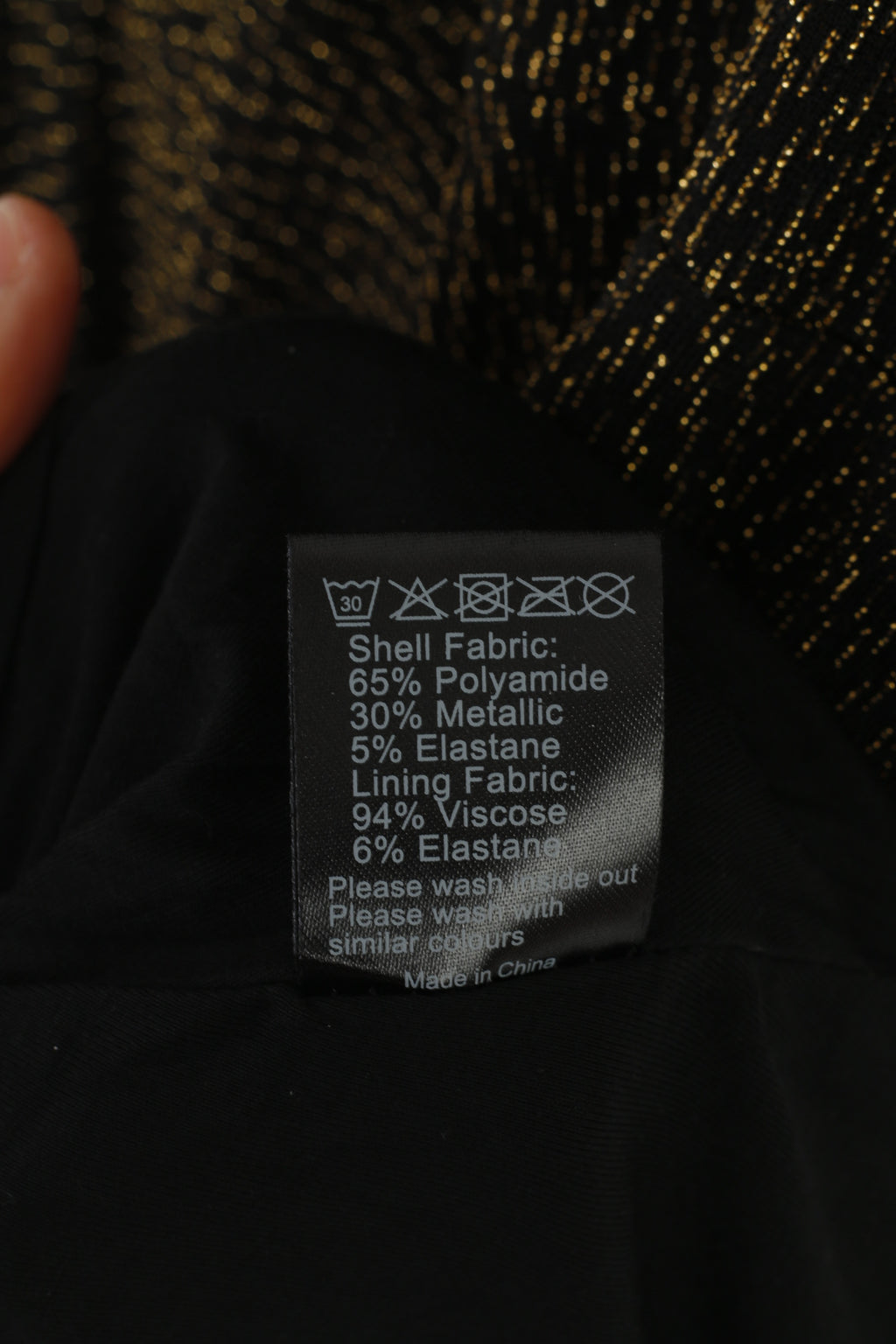 Abito Zebra Donna M Nero Oro Elegante senza maniche 