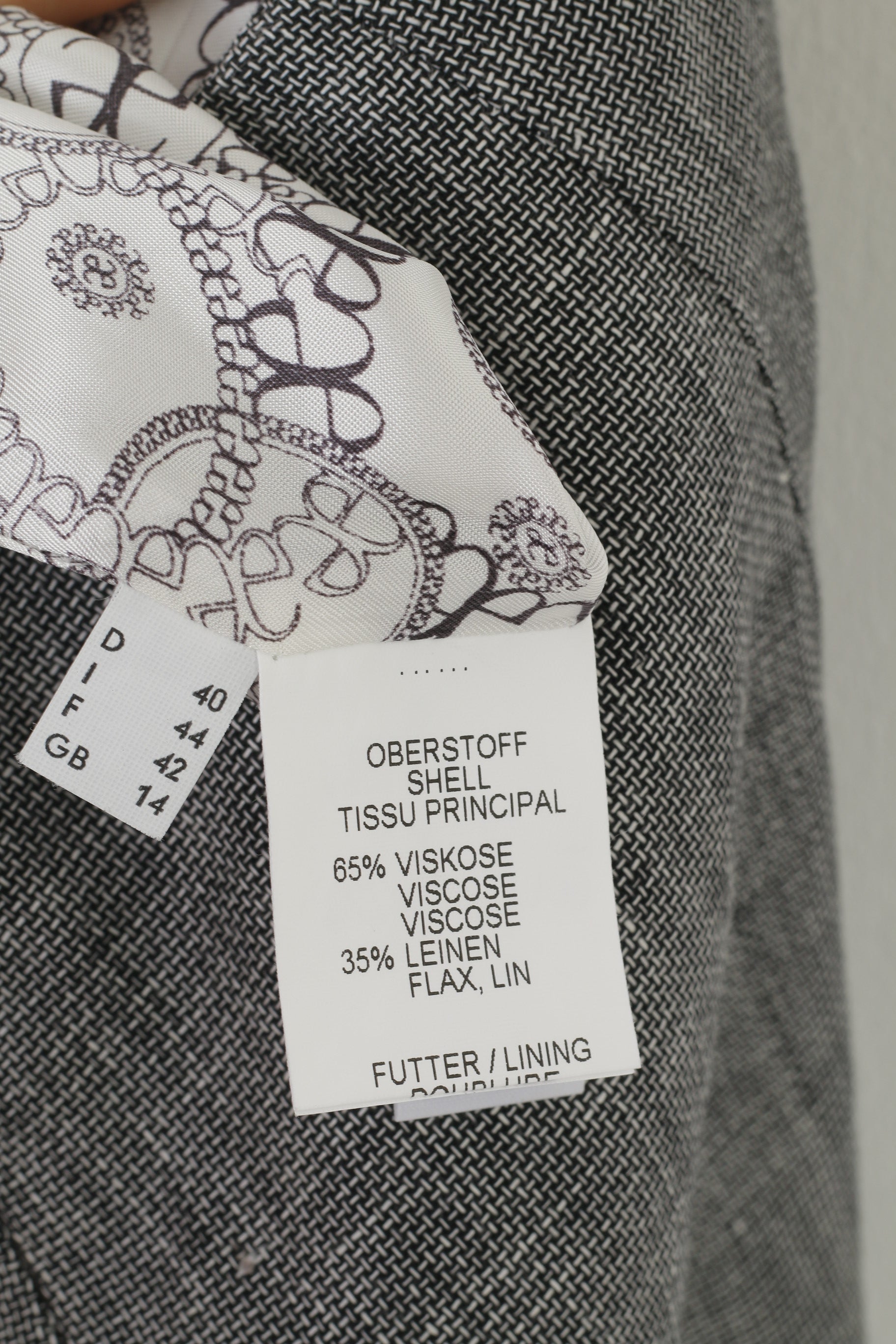 Nouveau Elegance Paris femmes 14 40 M jupe gris lin mélangé Style Vintage une ligne