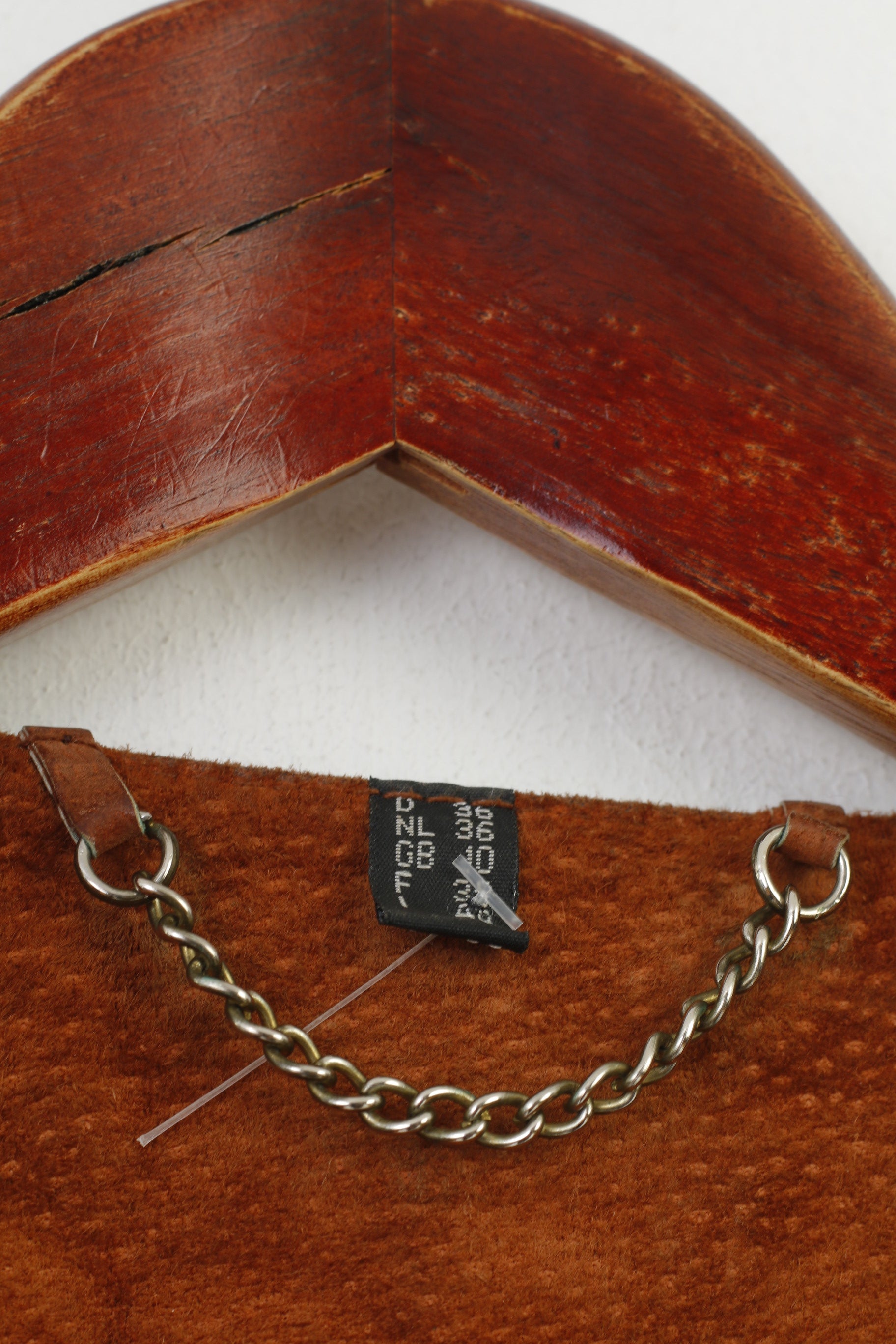 C&A Yessica Women 10 36 S Leather Jacket Shoulder Pads Suede Leaves Brown Vintage Bottoms Nature Print Top