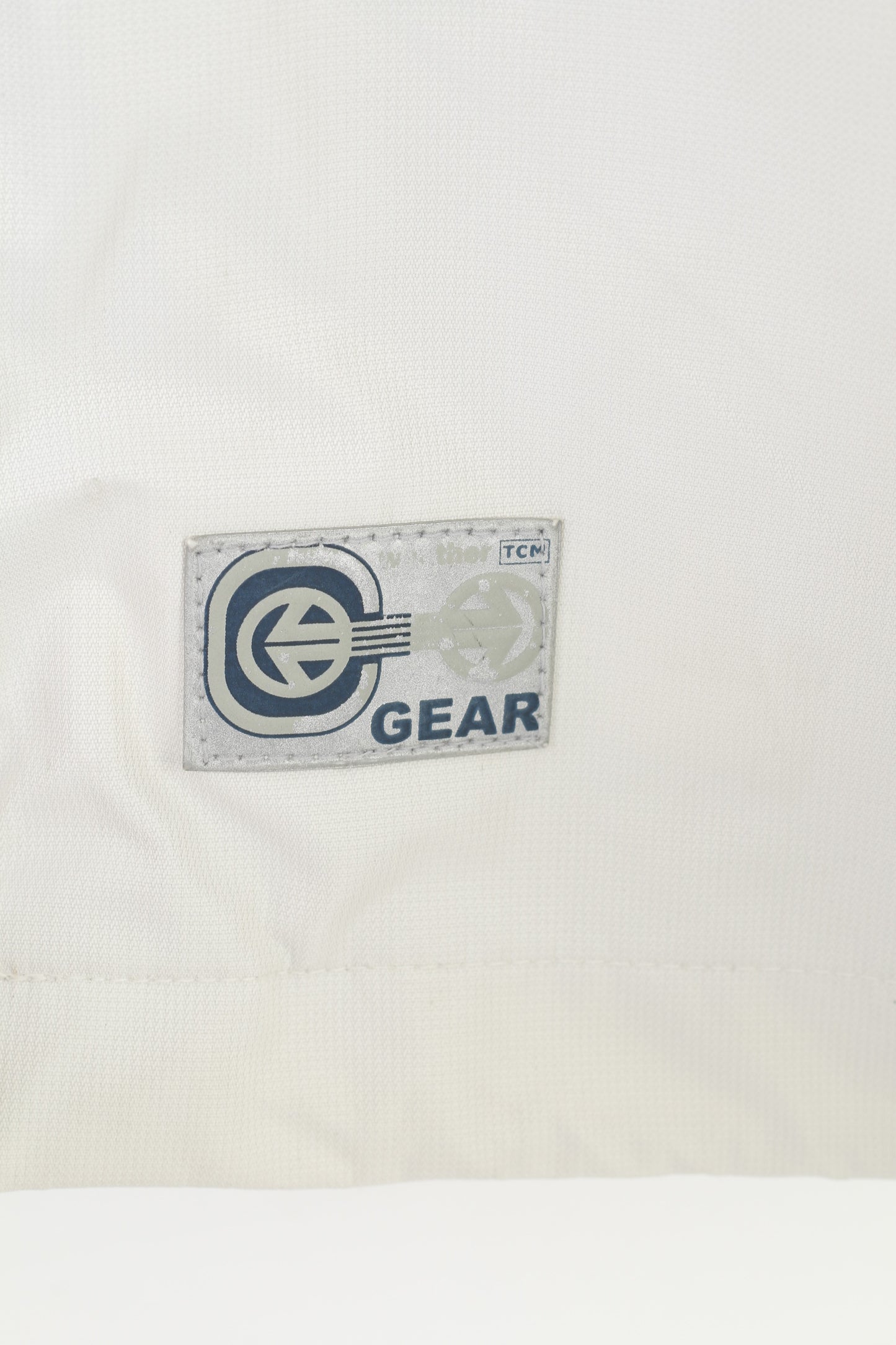 TCM Gear Weather Men L Veste à capuche blanche avec fermeture éclair complète et poches vintage