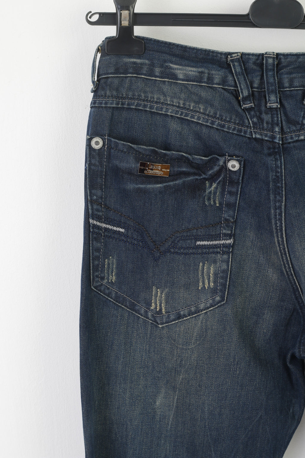 Loyalty Denim Hommes 34 50 Jeans Pantalon Marine Coton Pantalon Droit Déchiré