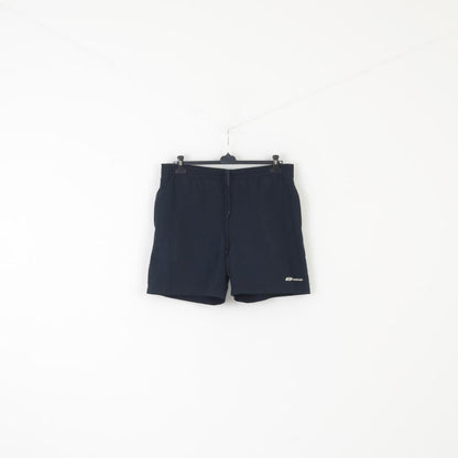 Reebok Men L Shorts Navy Vintage Sportswear Drawstring Training Pants