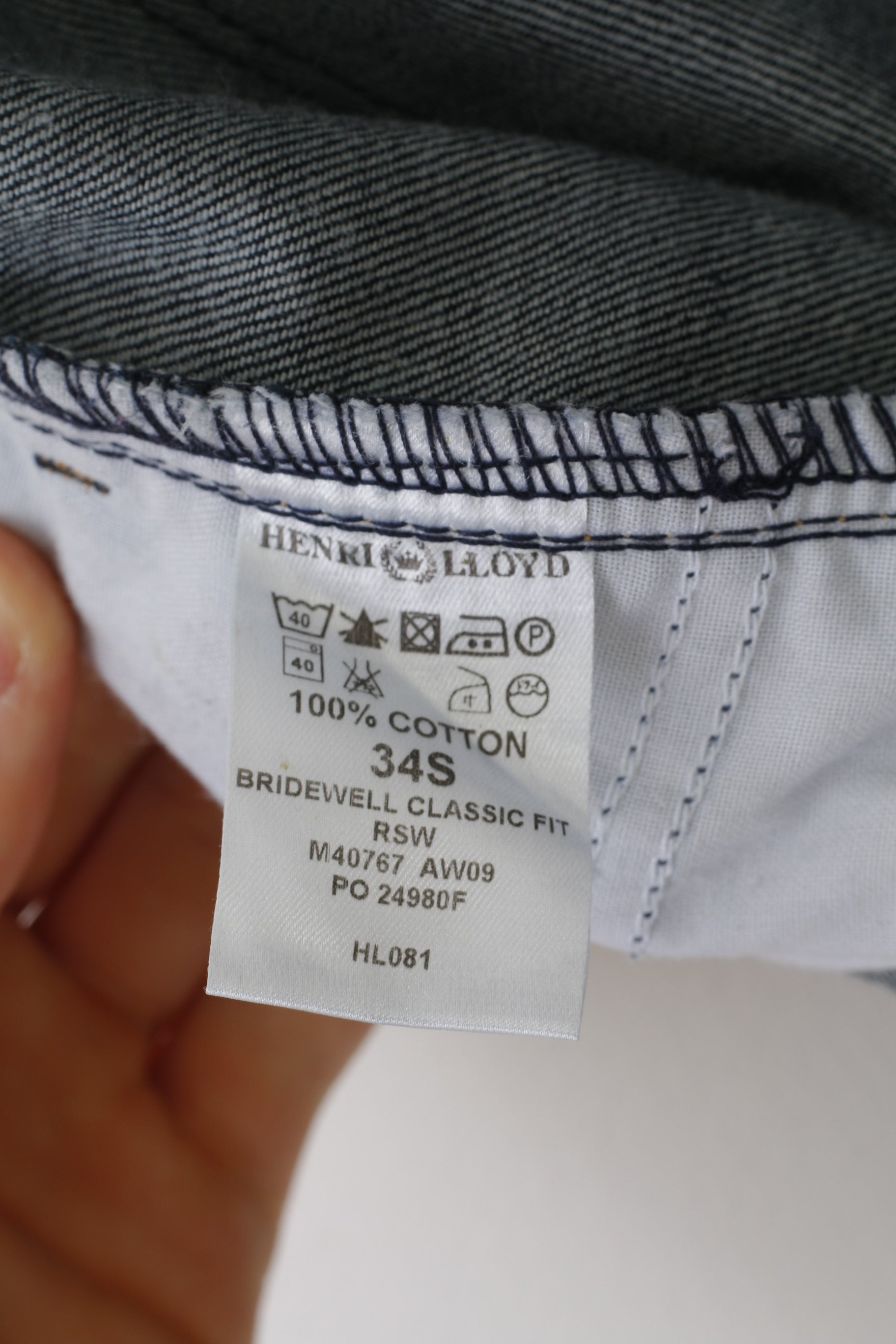 Henri Lloyd Homme 34 Jeans Pantalon Marine Bridewell Pantalon Coupe Classique Coton Élégant Pantalon Confort Moderne