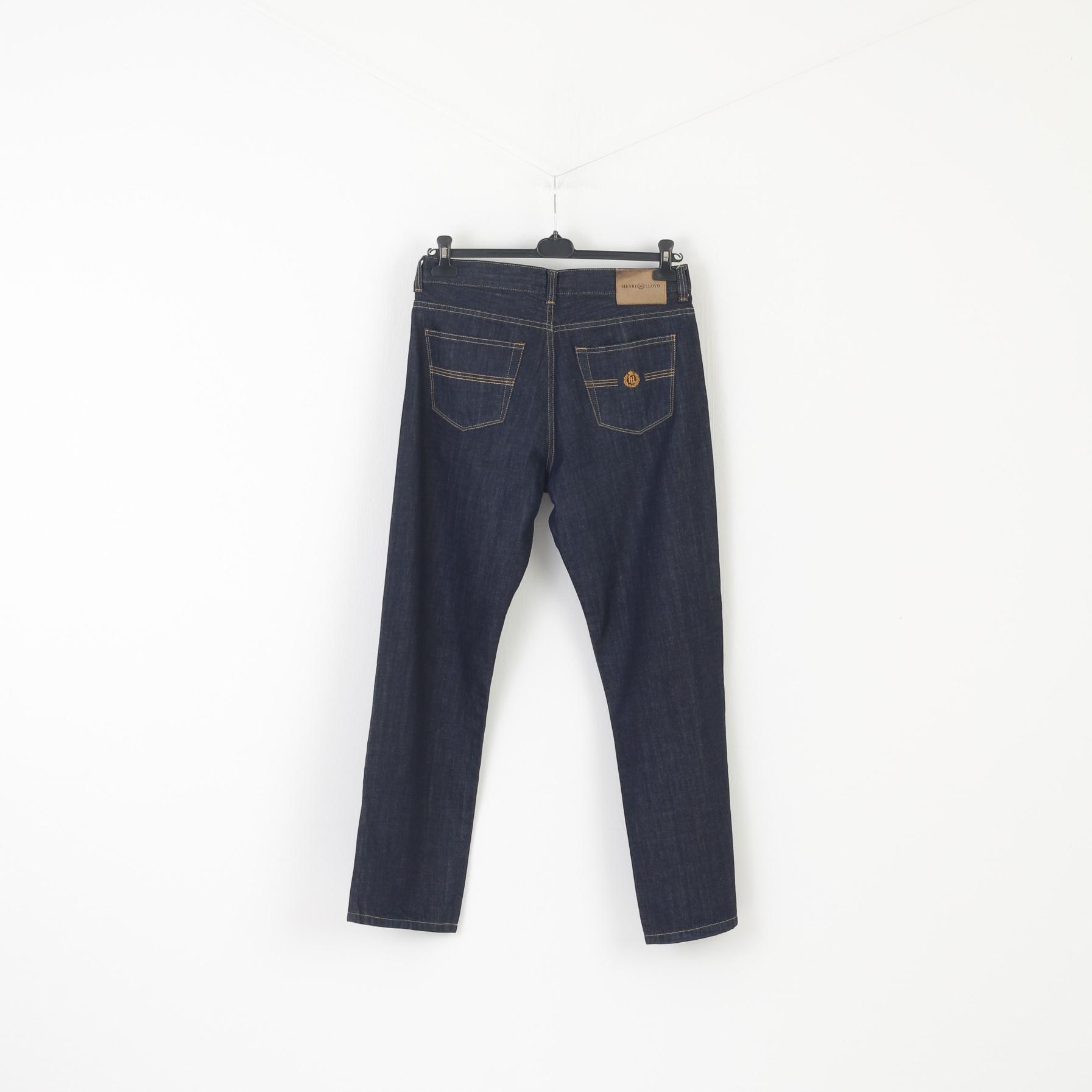 Henri Lloyd Men 34 Jeans Trousers Navy Bridewell Classic Fit Trousers Cotton Elegant Modern Comfort Pants