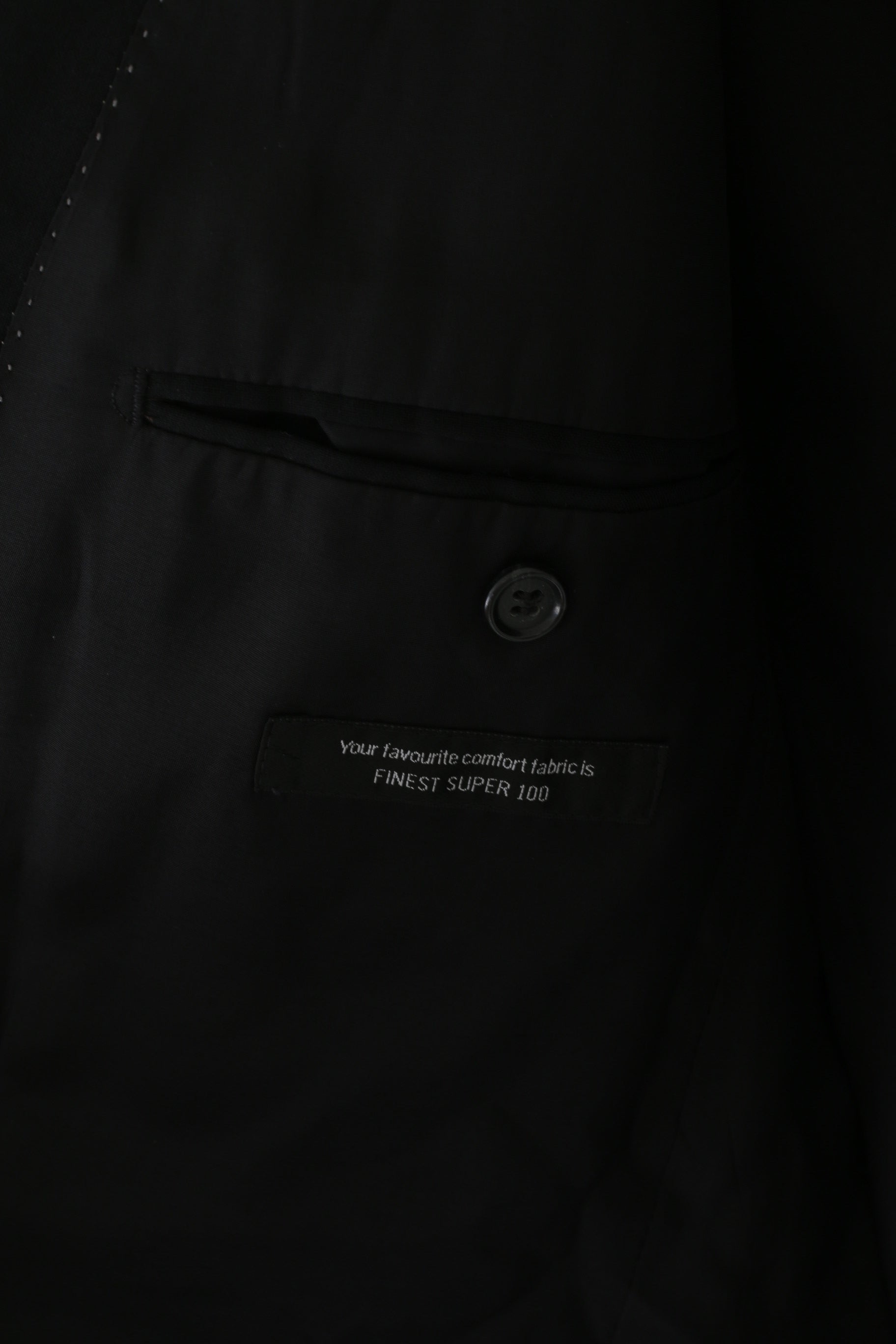 Strellson Men 98 40 Blazer Black Virgin Wool Single Breasted Premium Line Jacket