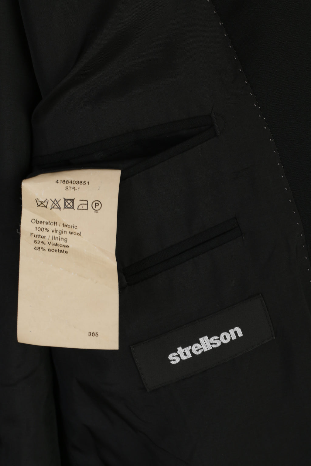 Strellson Men 98 40 Blazer Black Virgin Wool Single Breasted Premium Line Jacket
