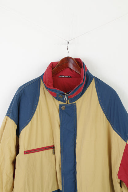 Nouveau Fast C&amp;A Hommes 56 XXL Veste Jaune Vintage Rembourré Fermeture Éclair Complète Haut