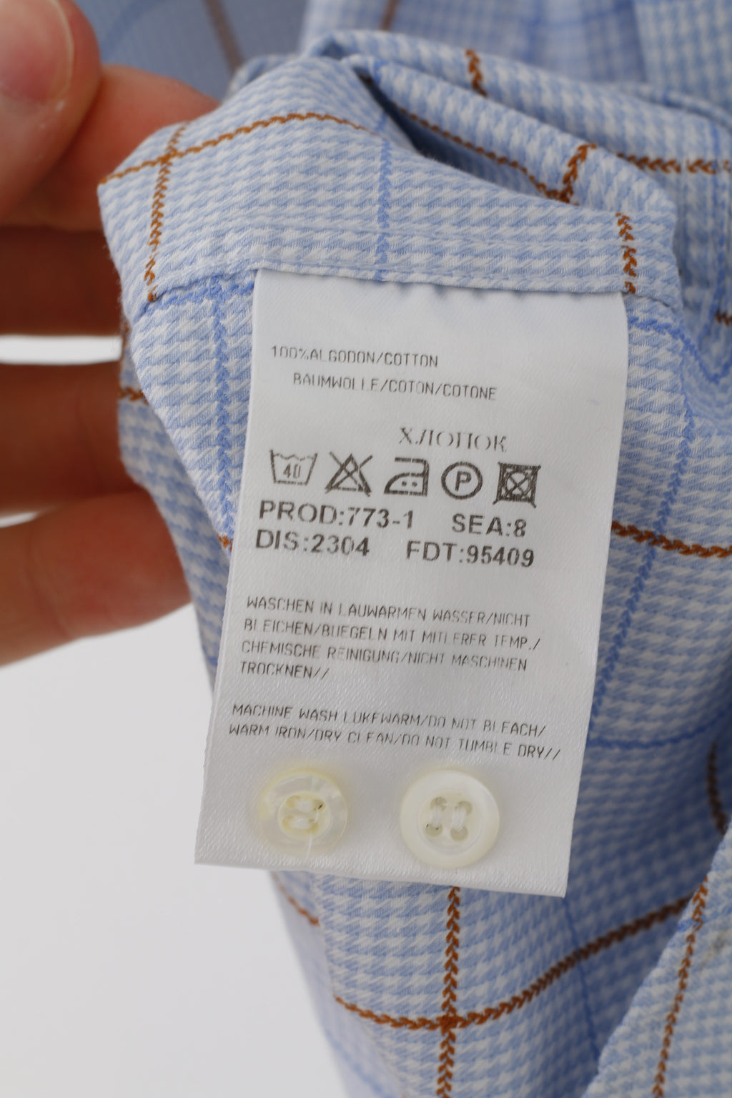 Hugo Boss Camicia casual da uomo 40 15 3/4 XL Top a maniche lunghe in cotone a quadri blu