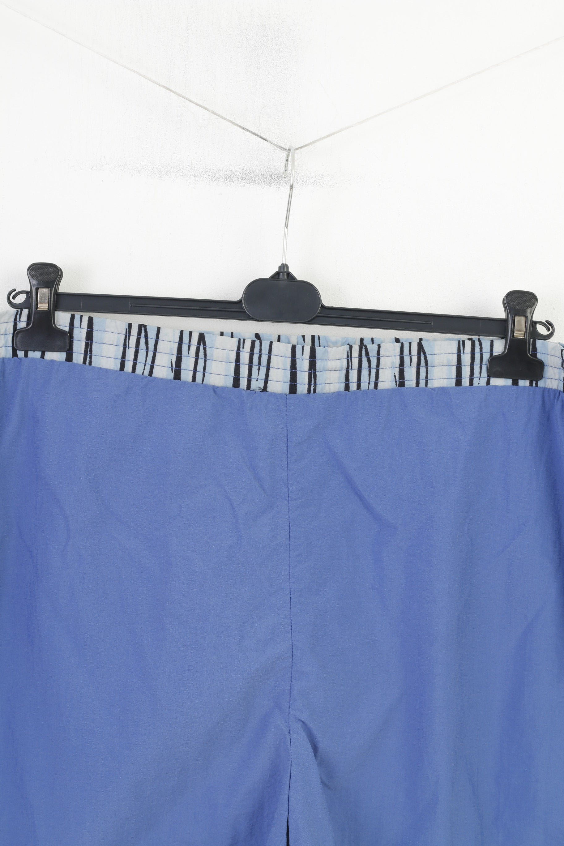 Adidas Men 2XL Shorts Blue Training Sportswear Nylon Waterproof 3 Stripes Vintage Pants