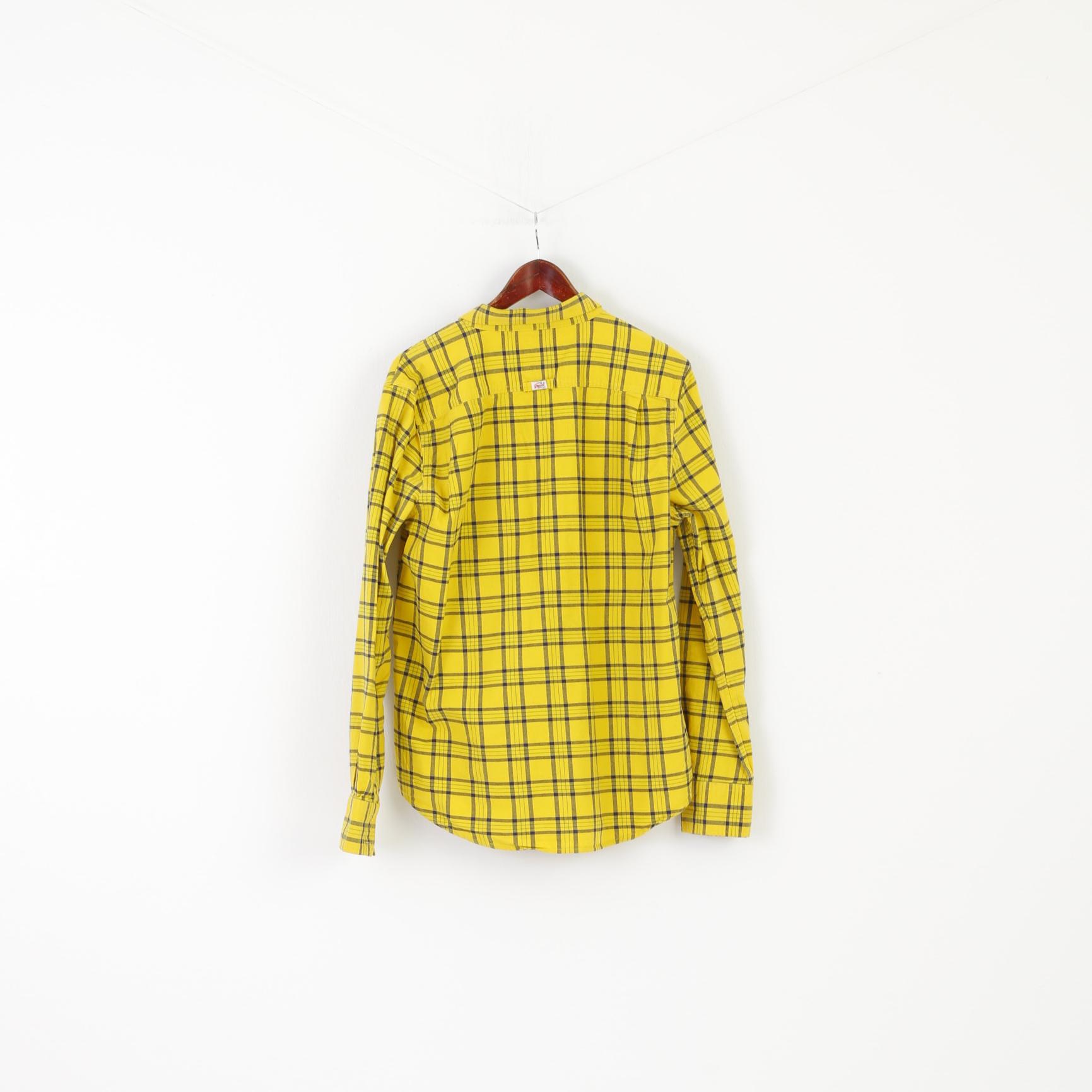 Superdry Chemise décontractée XXL (XL) à carreaux jaunes Vintage The Dry Oxford Pocket Top