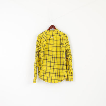 Superdry Men XXL (XL) Casual Shirt Yellow Check Vintage The Dry Oxford Pocket Top