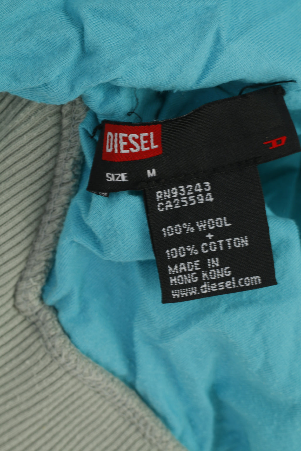 Diesel Donna MS Felpa Maglione Grigio Lana con Zip e Cappuccio Maglione Vintage Top