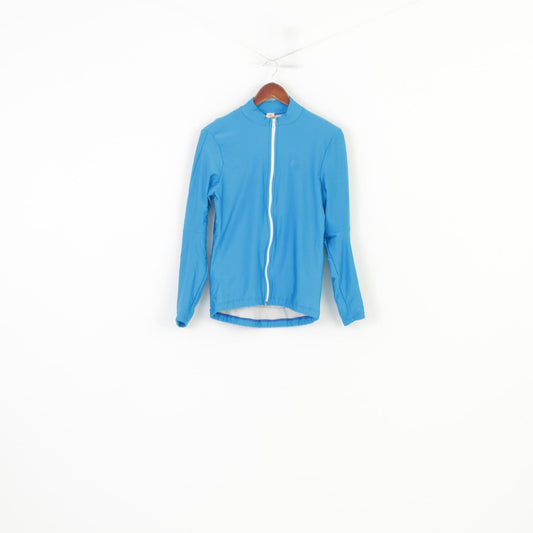 Lusso Men S Cycling Swetashirt Full Zipper Blue Shiny Sportswear Back Pockets  Vintage Top