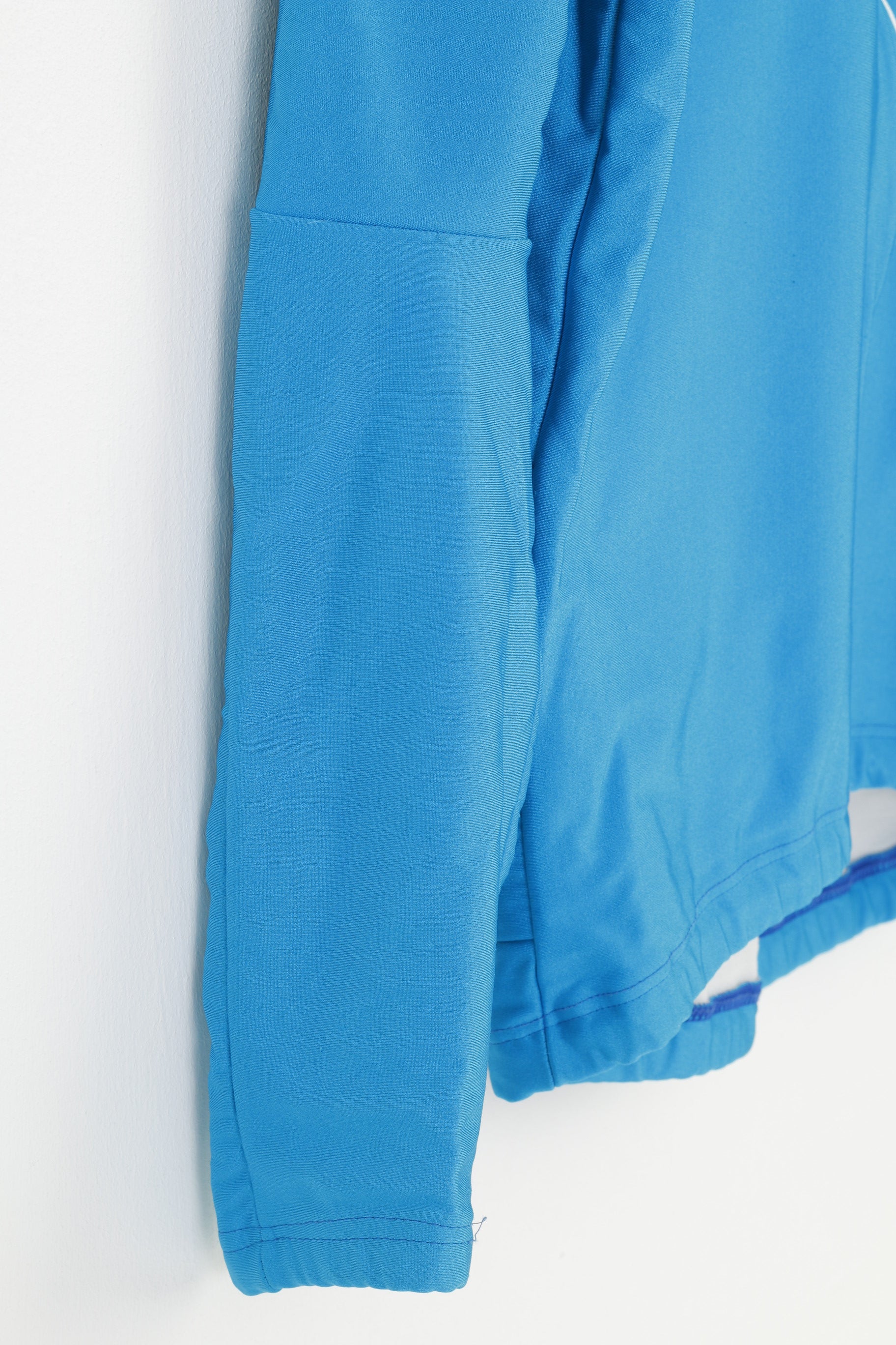 Lusso Men S Cycling Swetashirt Full Zipper Blue Shiny Sportswear Back Pockets  Vintage Top