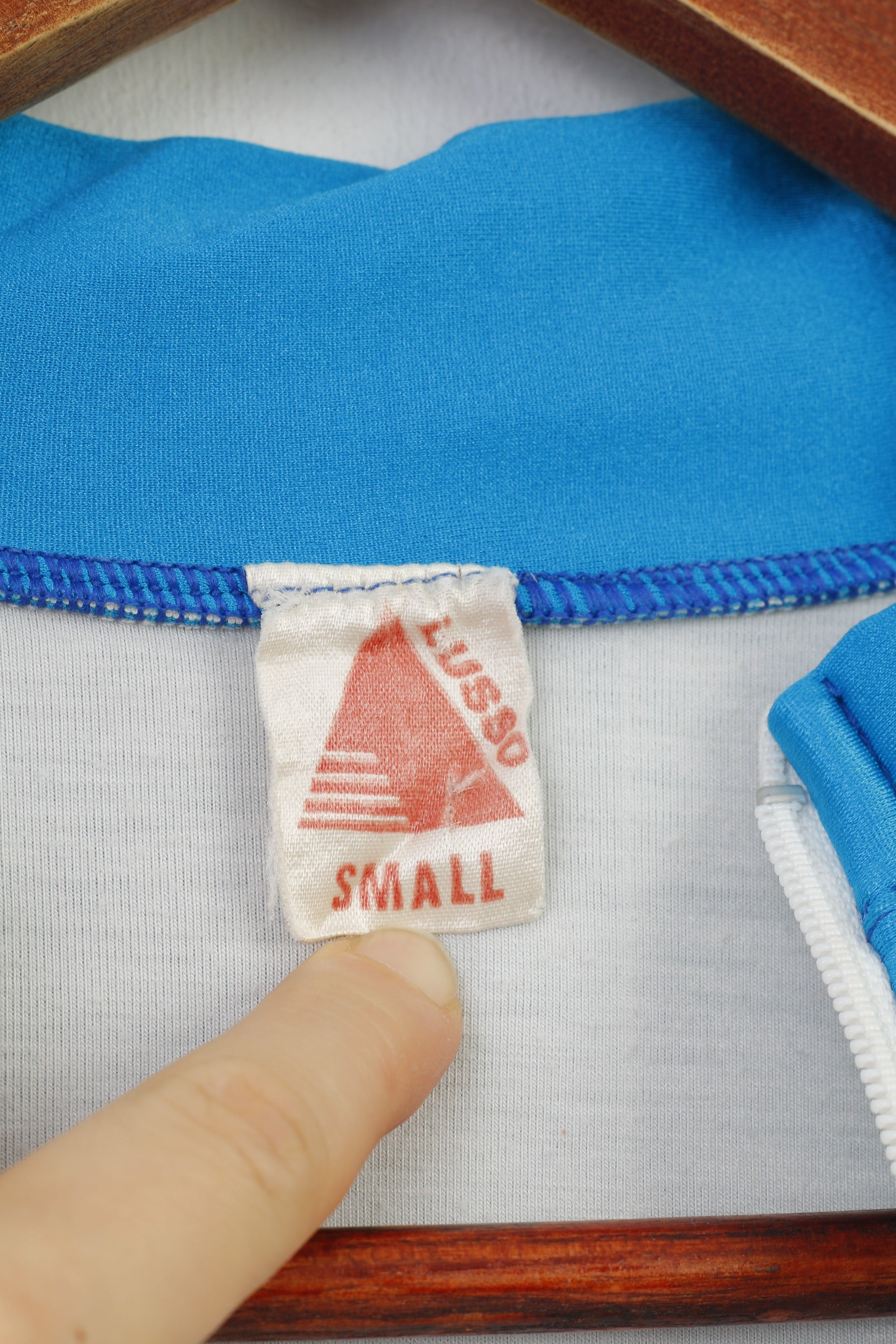 Lusso Men S Cycling Swetashirt Full Zipper Blue Shiny Sportswear Back Pockets  Vintage Top