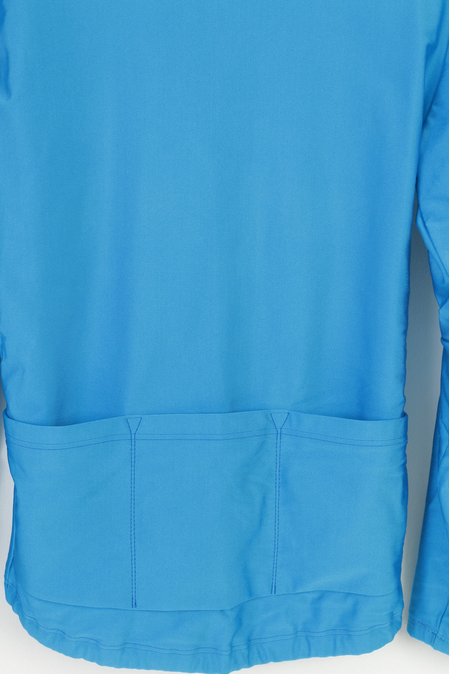 Lusso Men S Cycling Swetashirt Full Zipper Blue Shiny Sportswear Back Pockets  Vintage Top
