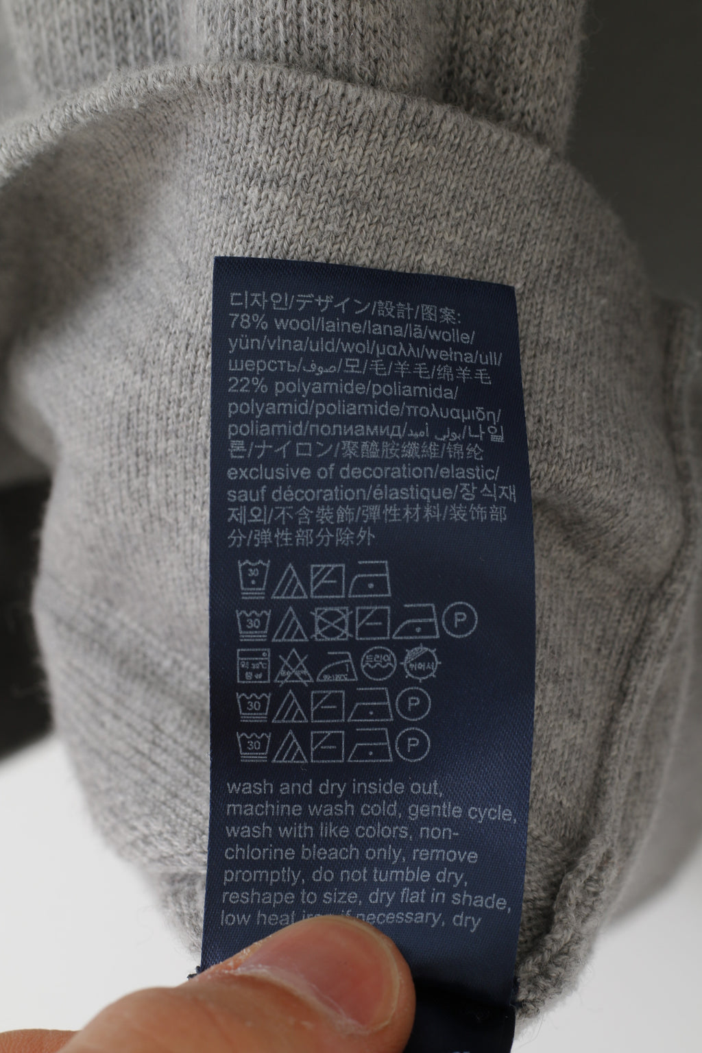 Tommy Hilfiger Men L (M) Jumper Gray Cotton Wool Blend Classic Crew Neck Sweater