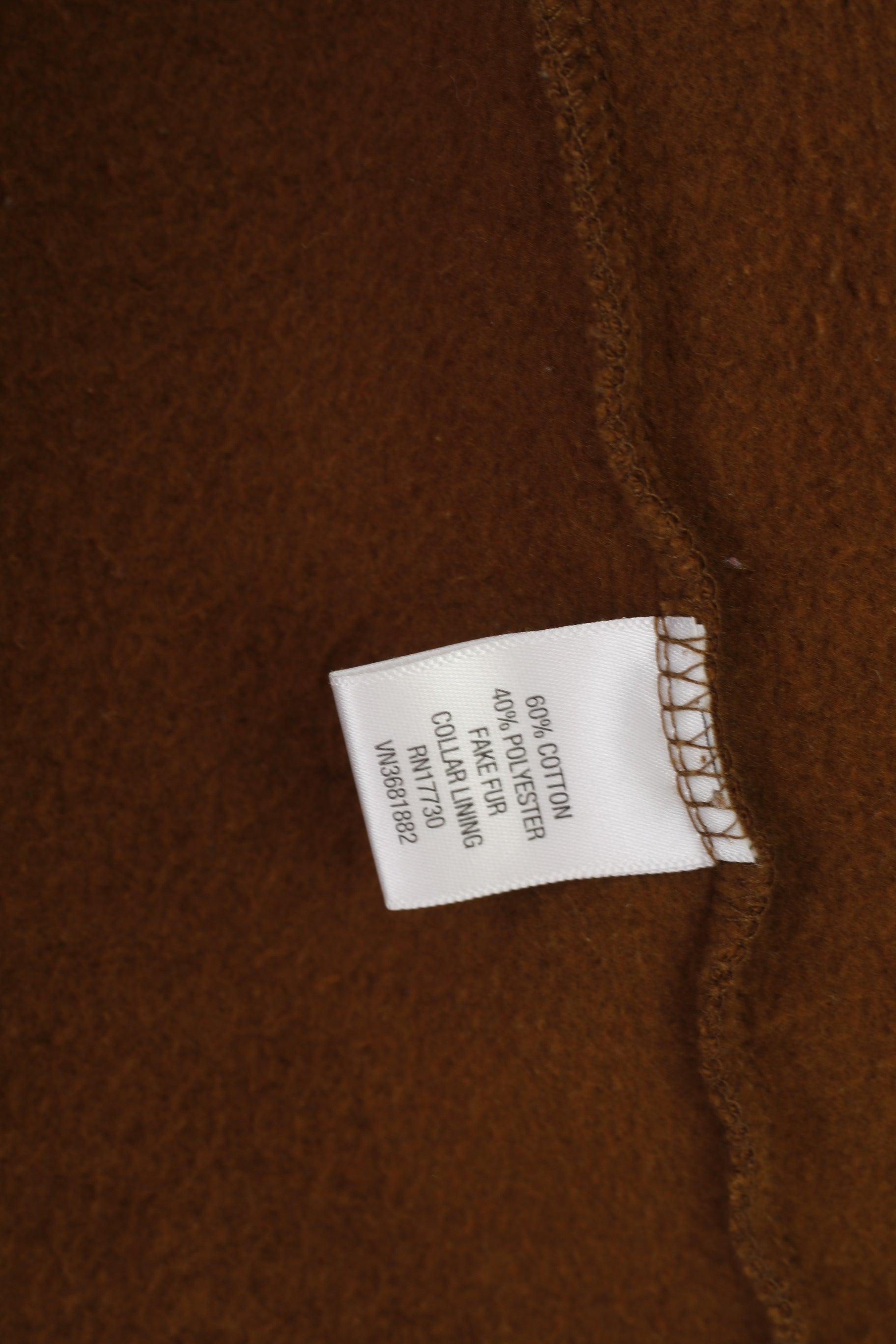 Merona Women S Jacket Brown Padded Snap Bottoms Fur Collar Vintage Cotton Top