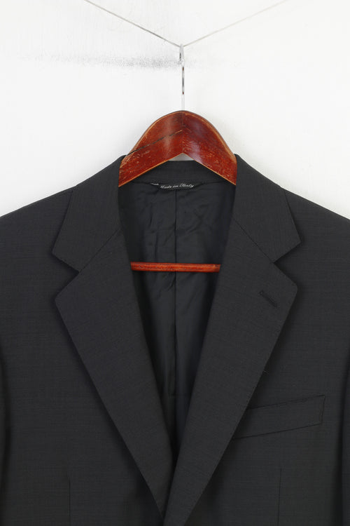 Canali Uomo 46 Blazer Navy Lana Monopetto Italia Spalline Giacca Vintage