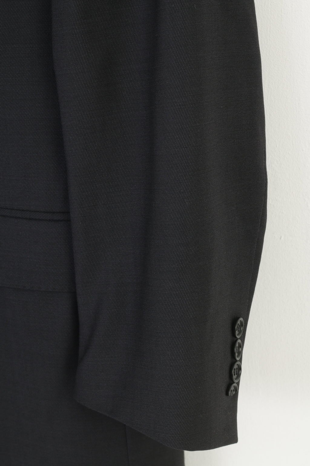 Canali Men 46 Blazer Navy Wool Single Breasted Italy Shoulder Pads Vintage Jacket