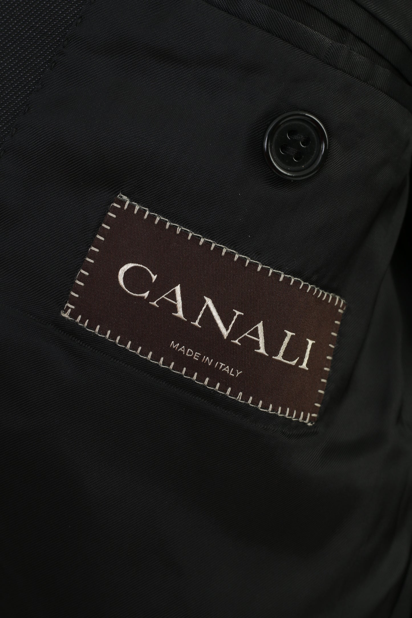 Canali Hommes 46 Blazer Marine Laine Simple Boutonnage Italie Épaulettes Veste Vintage