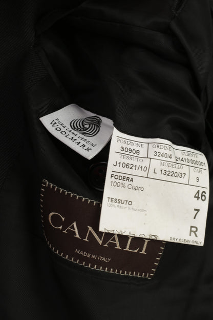 Canali Hommes 46 Blazer Marine Laine Simple Boutonnage Italie Épaulettes Veste Vintage