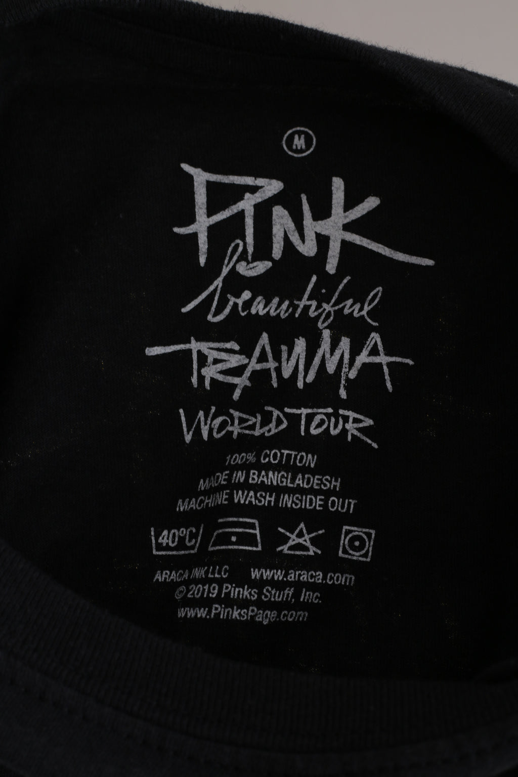 Pink Beautiful Trauma  World Tour Women M Shirt Black Cotton 2019 Music Top