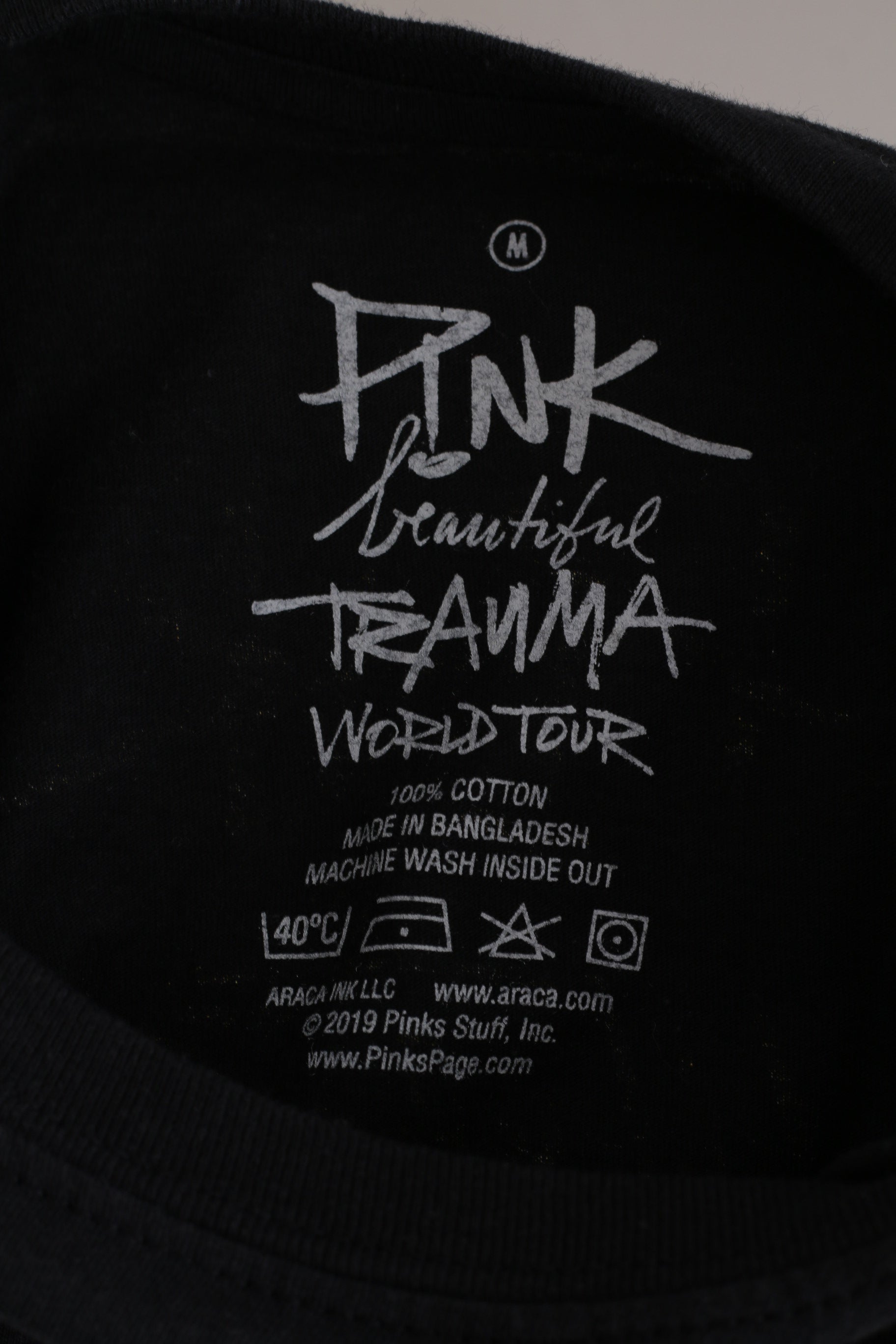 Pink Beautiful Trauma  World Tour Women M Shirt Black Cotton 2019 Music Top