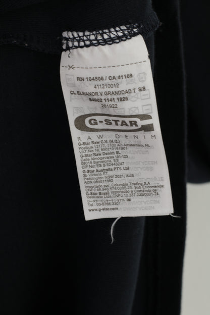 Camicia RAW Correctline di G-Star da uomo M. Top tinta unita con scollo a V in cotone elasticizzato blu scuro