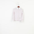 Gaastra Women M Casual Shirt Pink Cotton Striped Long Sleeve Collar Classic Top