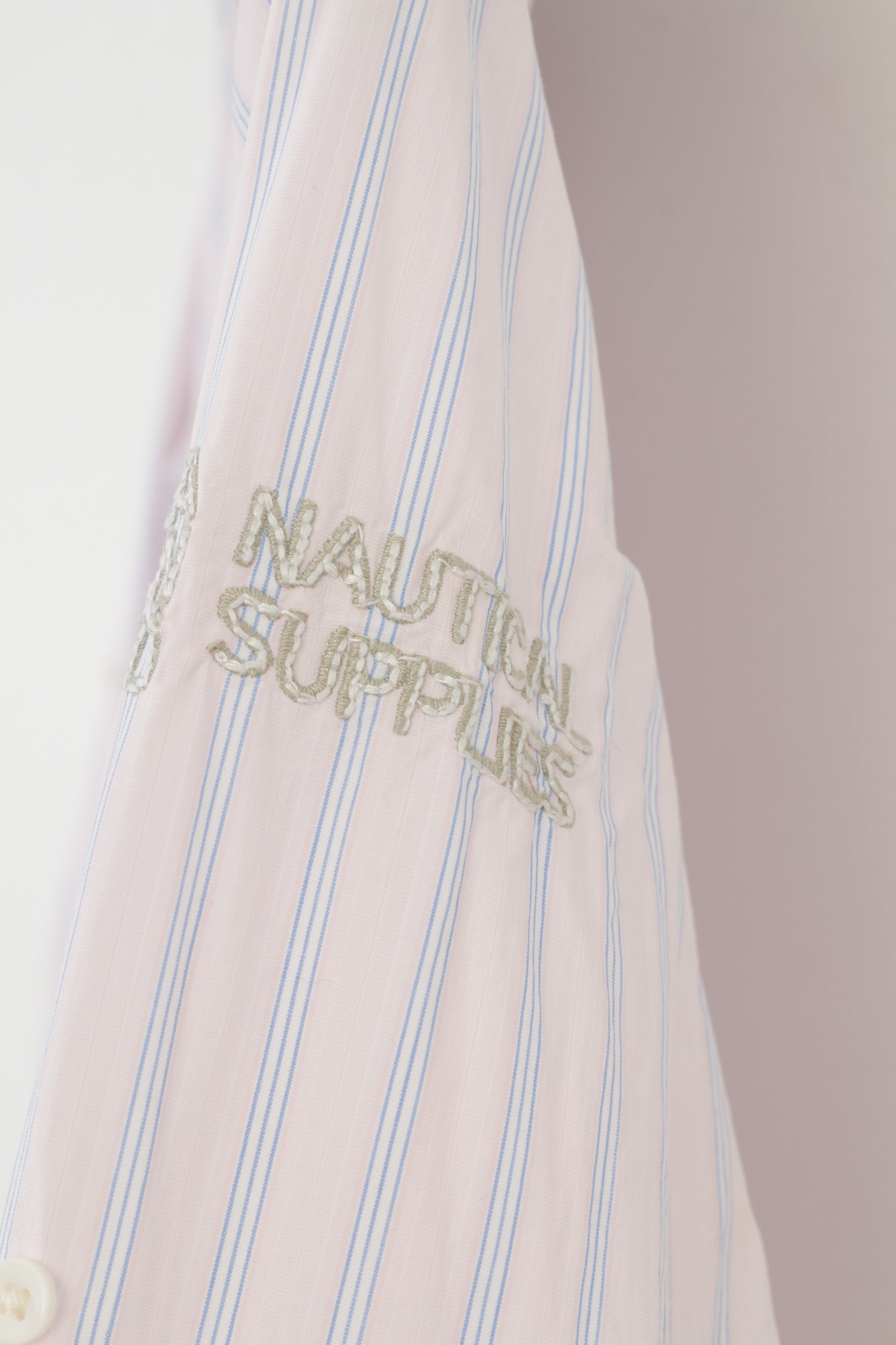 Gaastra Women M Casual Shirt Pink Cotton Striped Long Sleeve Collar Classic Top