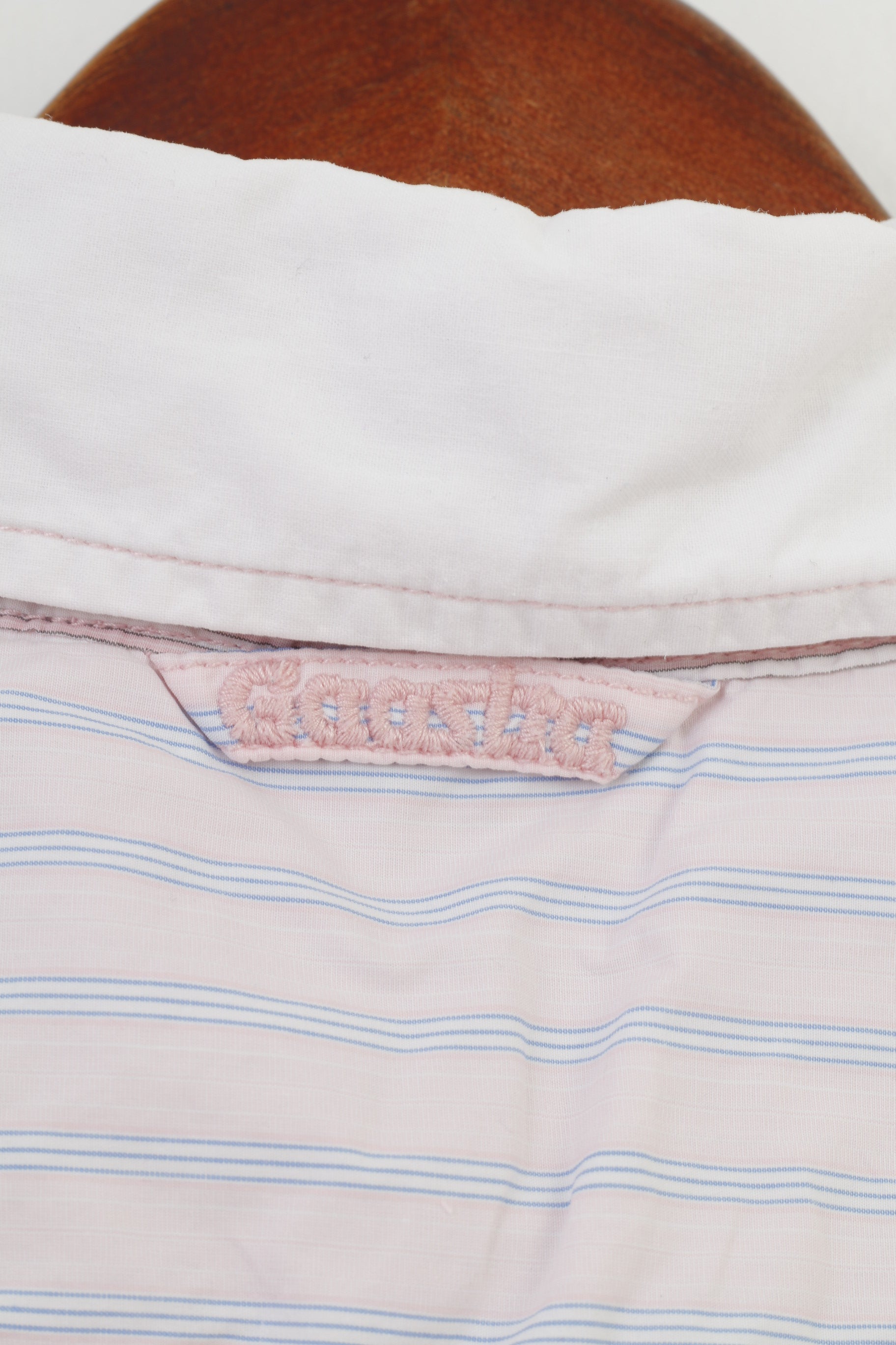 Gaastra Women M Casual Shirt Pink Cotton Striped Long Sleeve Collar Classic Top