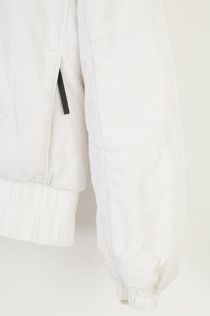 Nike Women 34 Jacket White Padded Hood Pockets Outwear Sport Vintage Top