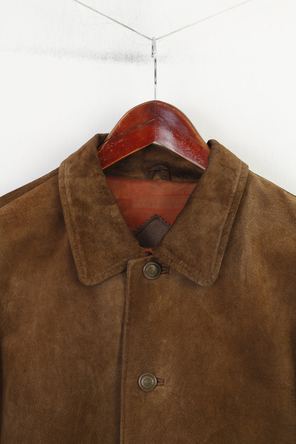 Rollo Club Men S Leather Jacket Brown Bottoms Collar Vintage Top