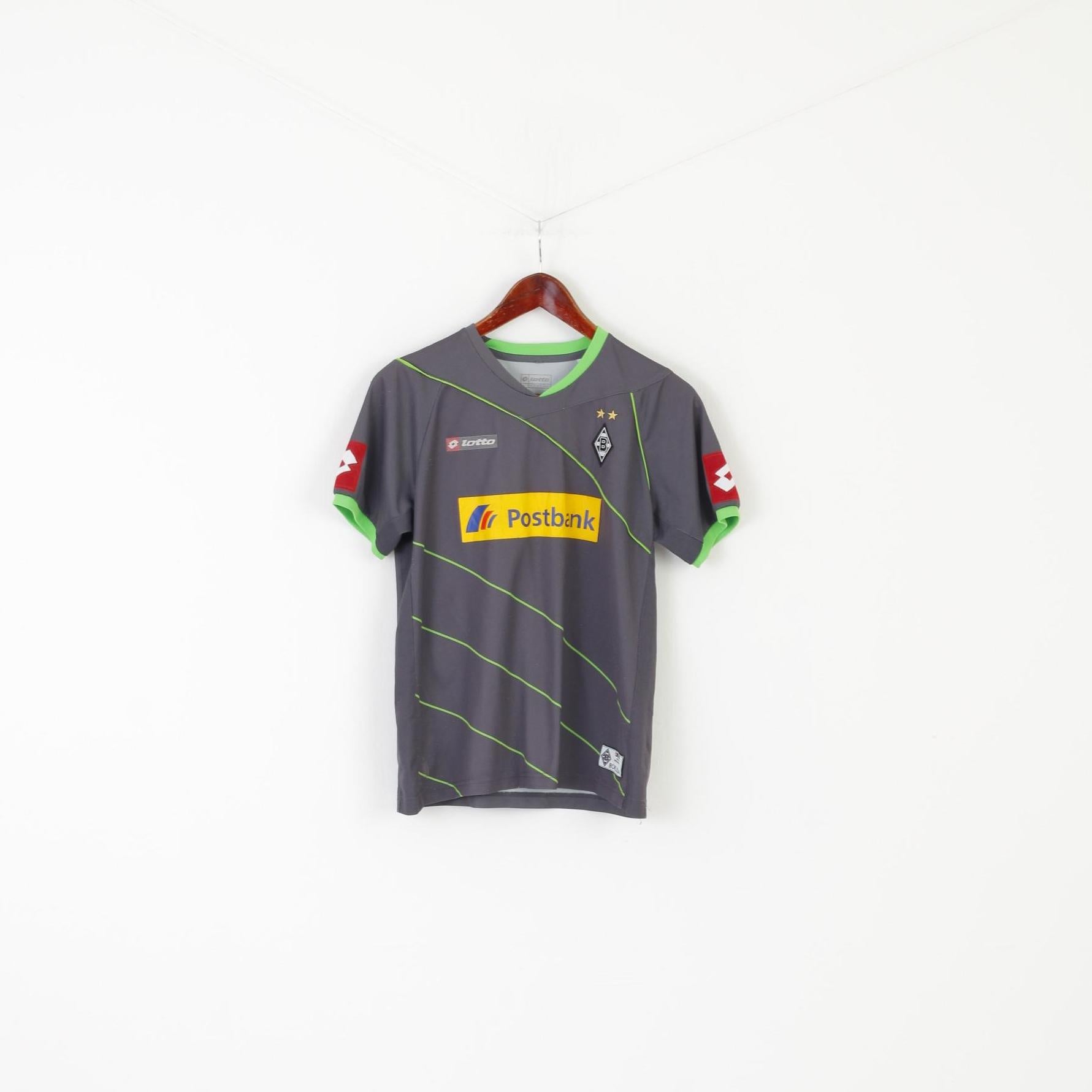 Lotto Borussia Monchengladbach Garçons 13-14 Âge 152-164 Chemise Gris Vintage 2011 Jersey Top