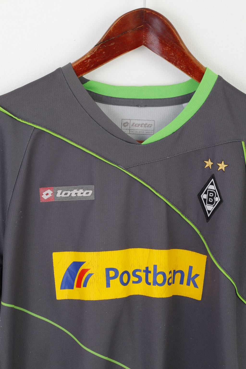 Maglia Lotto Borussia Monchengladbach Ragazzi 13-14 Età 152-164 Grigia Vintage 2011 Jersey Top