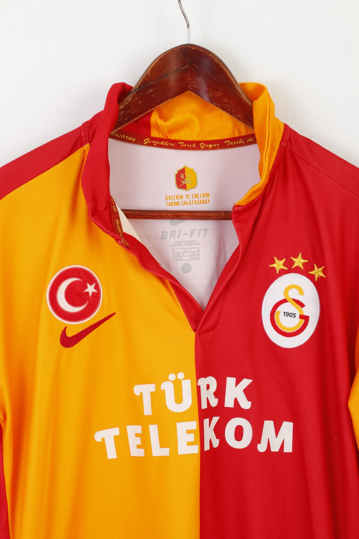 Nike hommes chemise Orange Turk Turquie Telekom Football Galatasaray Vintage Jersey haut