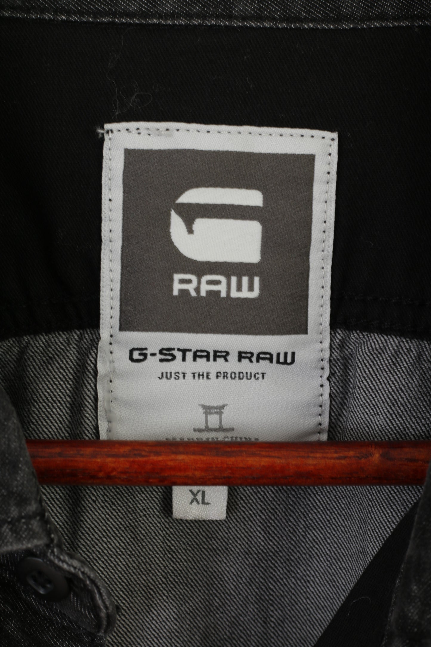 Camicia G-Star Raw da uomo XL in denim Top a maniche lunghe con bottoni automatici vintage in cotone grigio