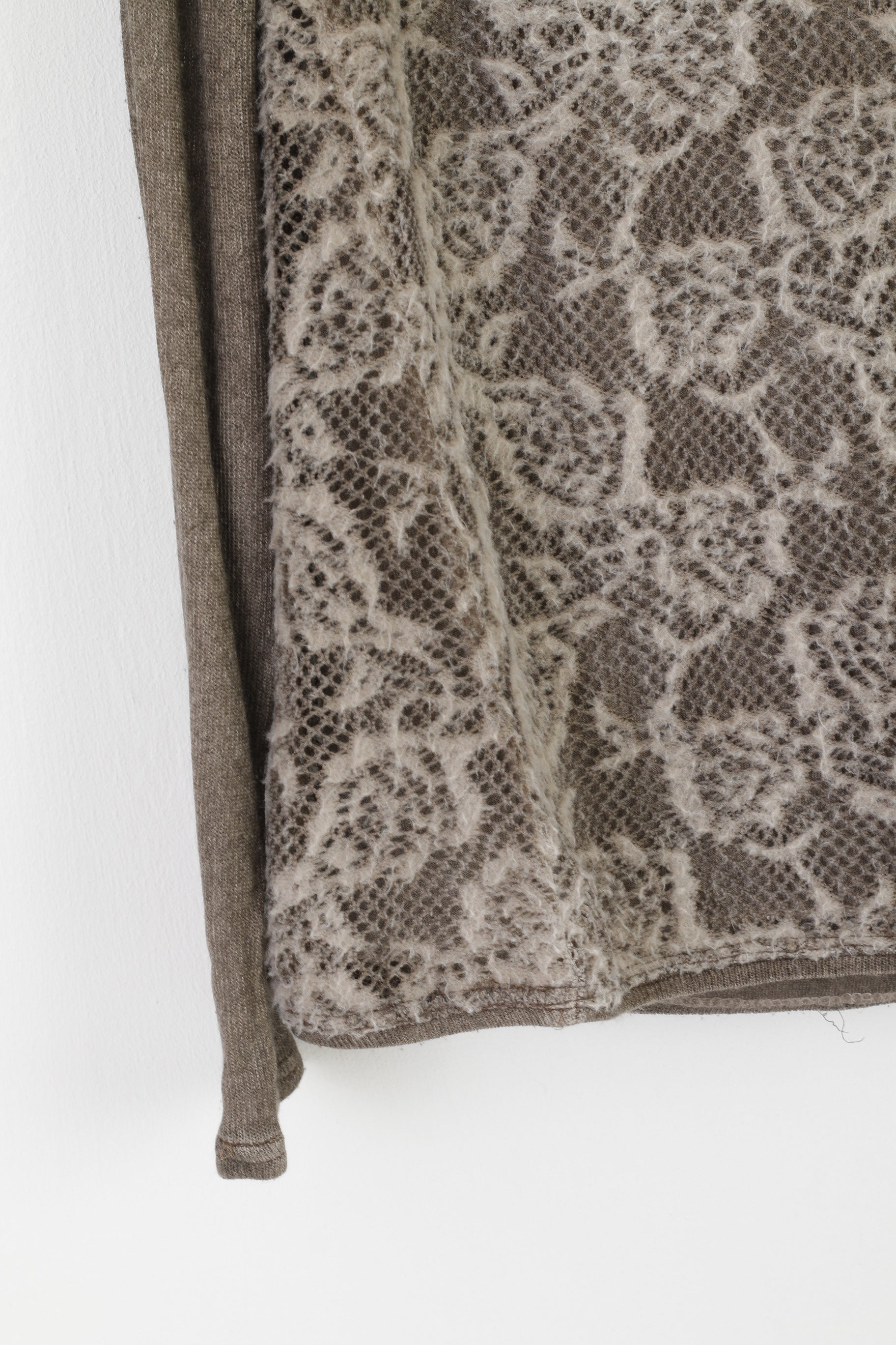 Made in Italy Women 38 S Jumper Gray ThinAcrylic Roses Summer Sweater