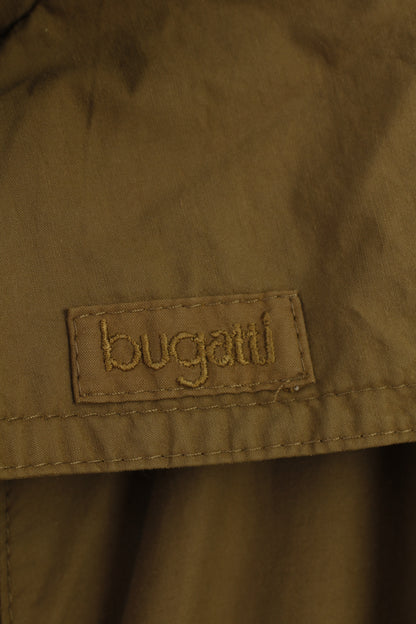 Bugatti Men 52 Jacket Khaki Cotton Full Zipper Vintage Padded Belt Pockets Collar Jacket