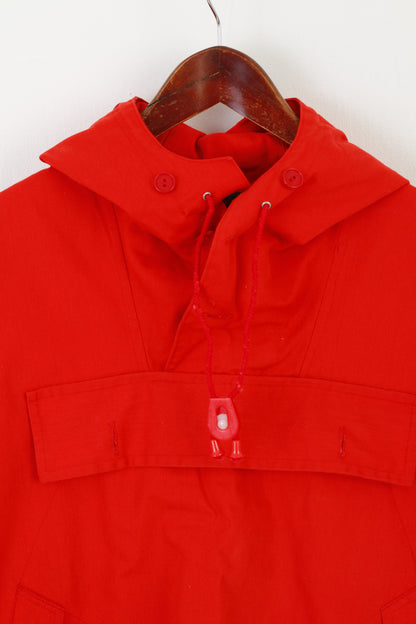 Geilo Men S Jacket Red Cotton Pullover Anorak Vintage 80s Outdoor Kangaroo Pocket Top