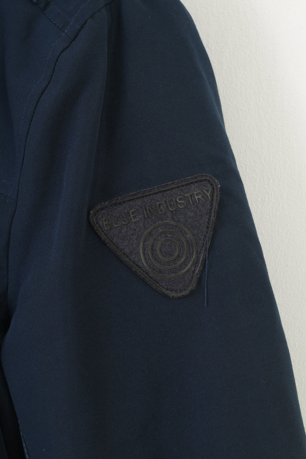 Giacca da uomo blu Industry M imbottita blu scuro con tasche complete con cerniera Top vintage