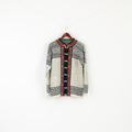 Vintage Men M Cardigan Beige Aztec Tyrol Trachten Austria Wool Knit Sweater