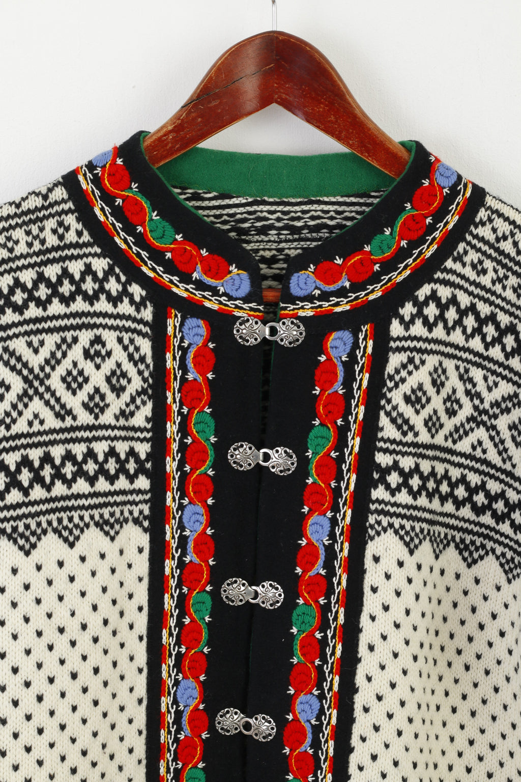 Cardigan vintage da uomo M Cardigan beige azteco Tirolo Trachten Austria Maglione lavorato a maglia di lana