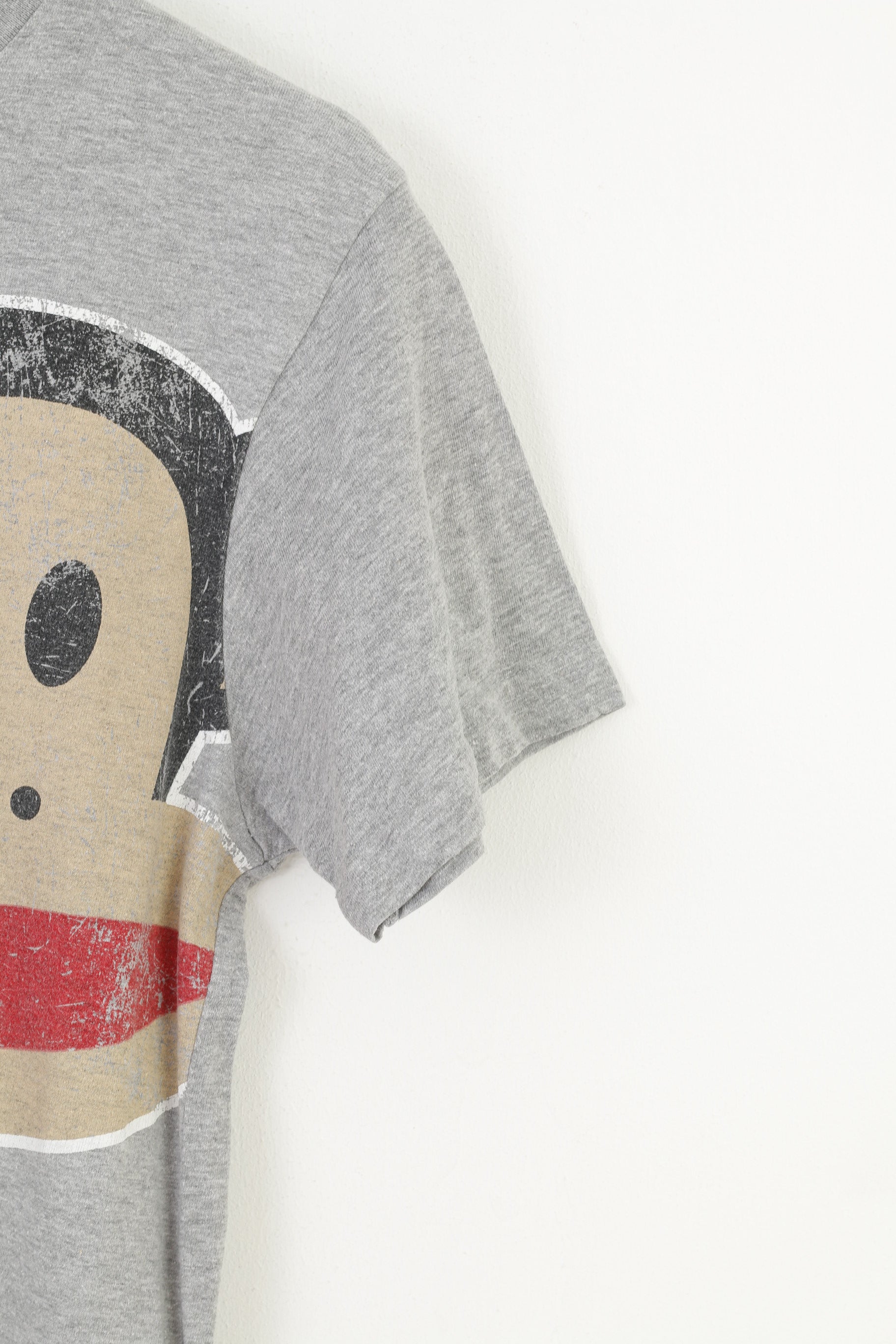 Paul Frank Tenns Garçons 16 Ans 176 T-Shirt Gris Graphique Grand Logo Singe Coton Col Rond Manches Courtes Haut