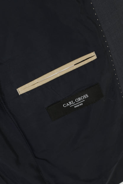 Carl Gross Men 48 38 Blazer Navy Wool Vintage Super 130 Giacca monopetto