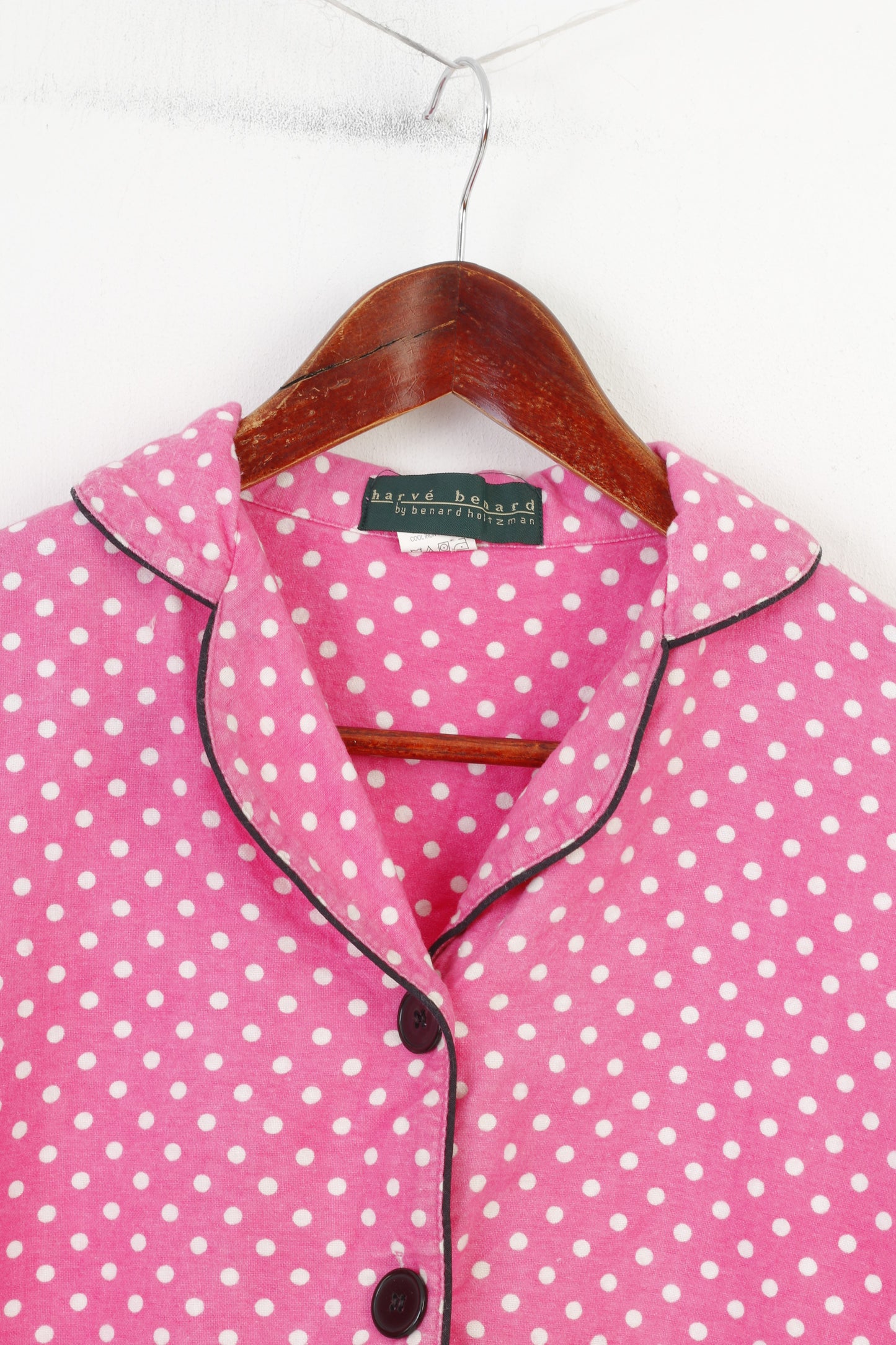 Harve Benard by bernard holtzman Women S Sleep Shirt Polka Dots Pink Bottoms Pajamas  Cotton Top