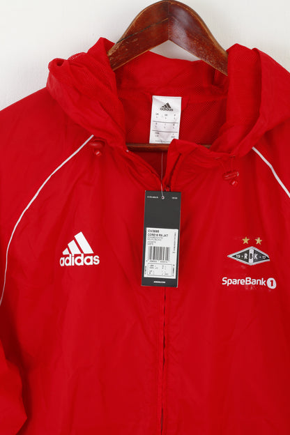 Nuova giacca Adidas da uomo L in nylon rosso Rosenborg BK RBK 1917 Top sportivo leggero